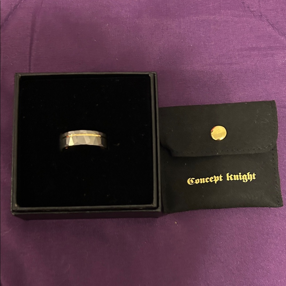 Concept K Silver and Black Geometric Ring